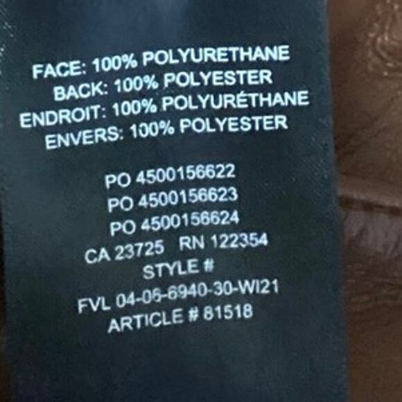 Aritzia Wilfred Brown Faux Leather High Rise Straight Leg Pockets Ankle Pants 6 - Picture 5 of 5